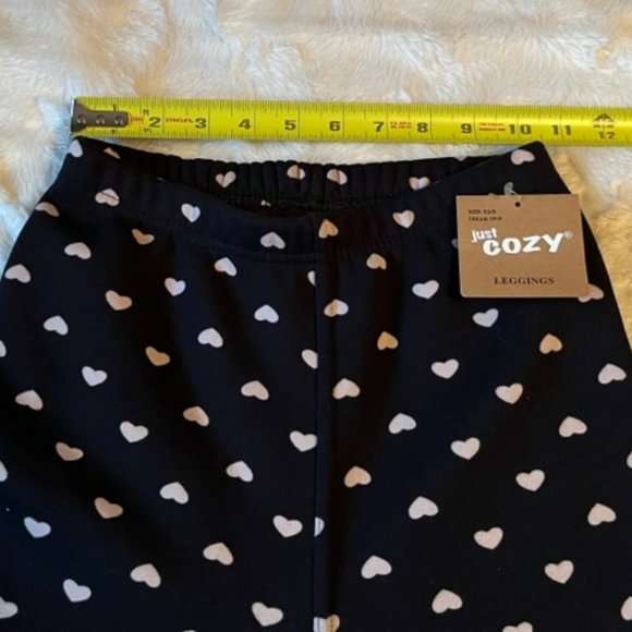 2/$40 Just Cozy Black Leggings with Hearts Ladies Size XS/S NWT - Picture 4 of 11